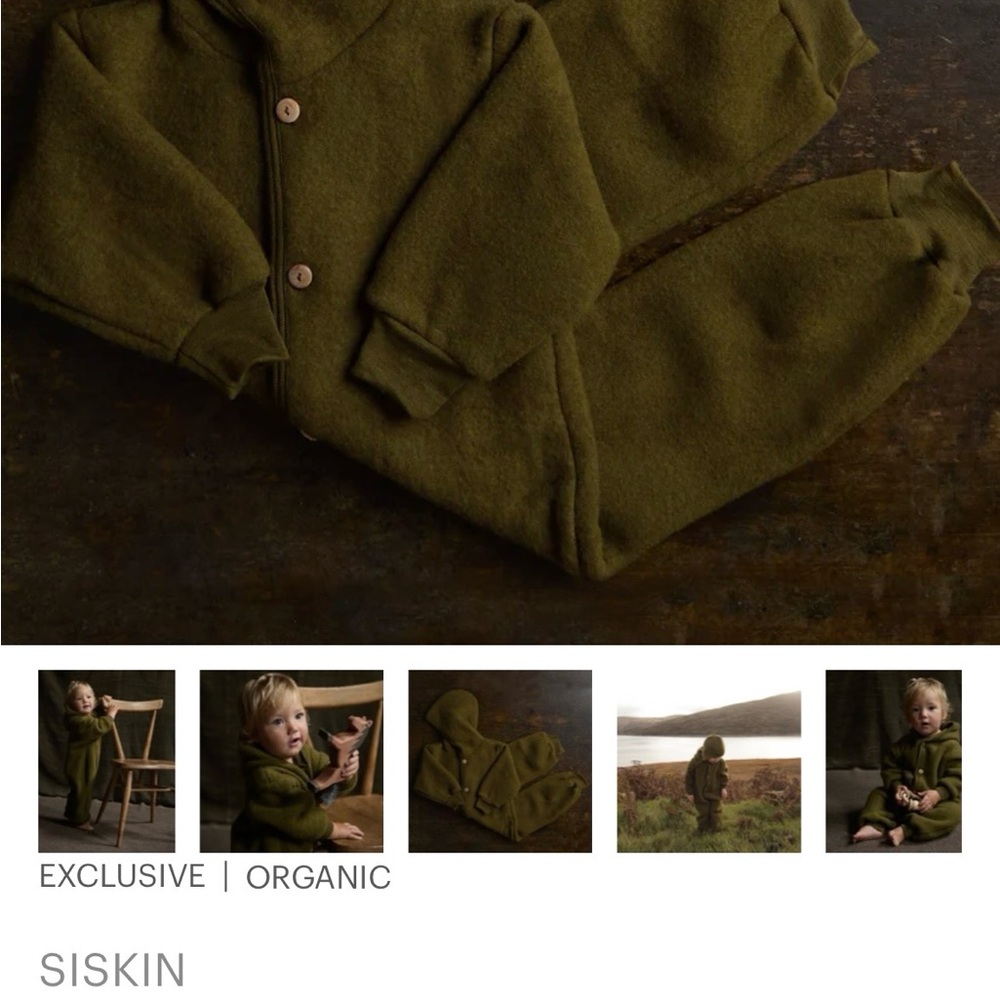 Siskin Olive Green Hooded Kids Fleece Suit